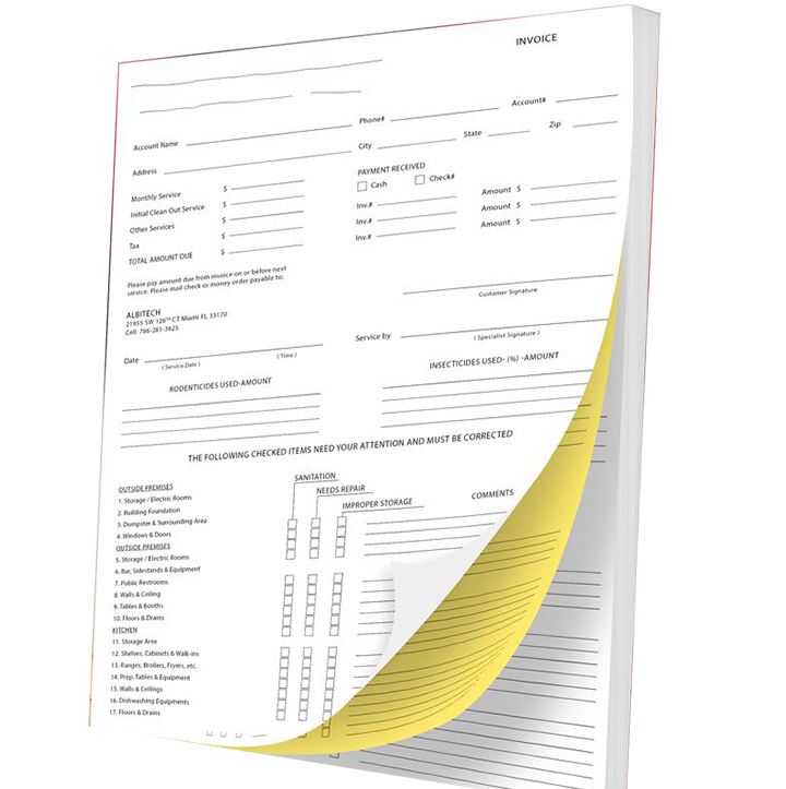 Custom 2 Part Carbonless NCR Forms